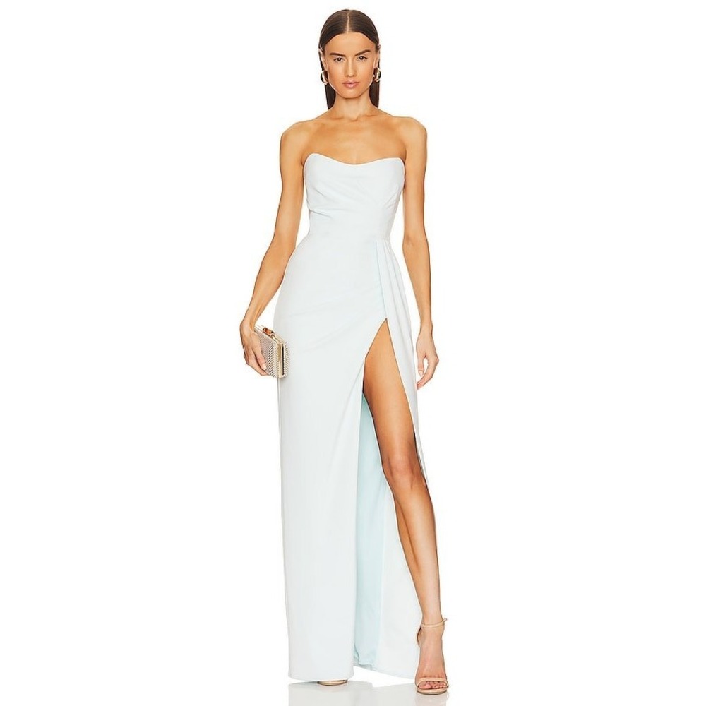 Katie May Pamela Gown in Celestial Blue Size Medium Strapless Dress NEW